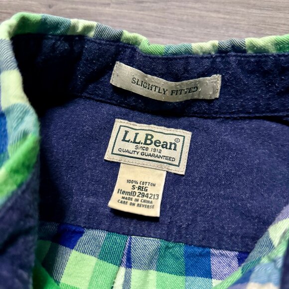 L.L. Bean Men's Scotch Plaid Flannel Shirt - Blue/Green - Picture 3 of 10